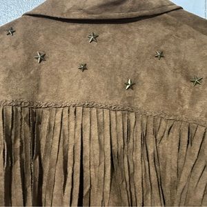 Kittenish Brown Suede Fringe Coat